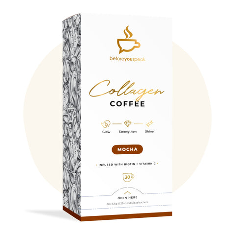 Before You Speak Collagen Coffee Glow Mocha, 30 Sachets