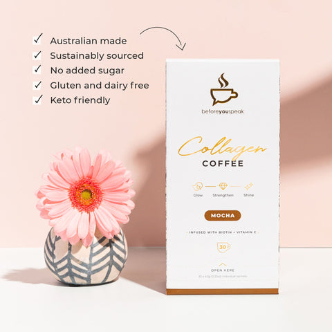 Before You Speak Collagen Coffee Glow Mocha, 30 Sachets