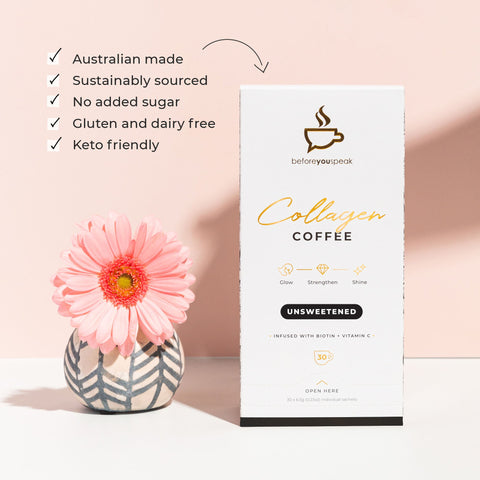 Before You Speak Collagen Coffee Unsweetened, 30 Sachets