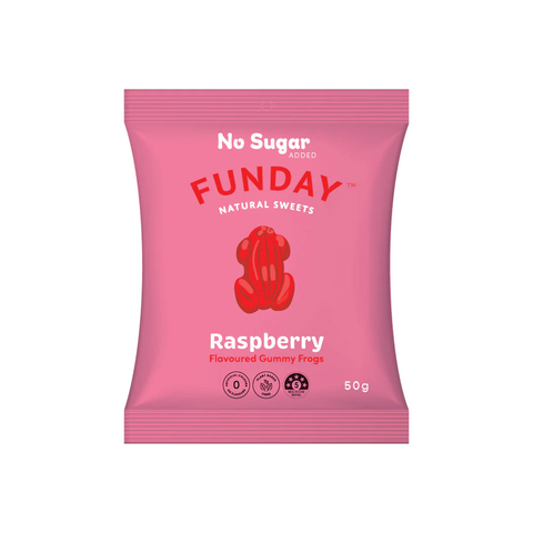 FUNDAY Raspberry Gummy Frogs 50g